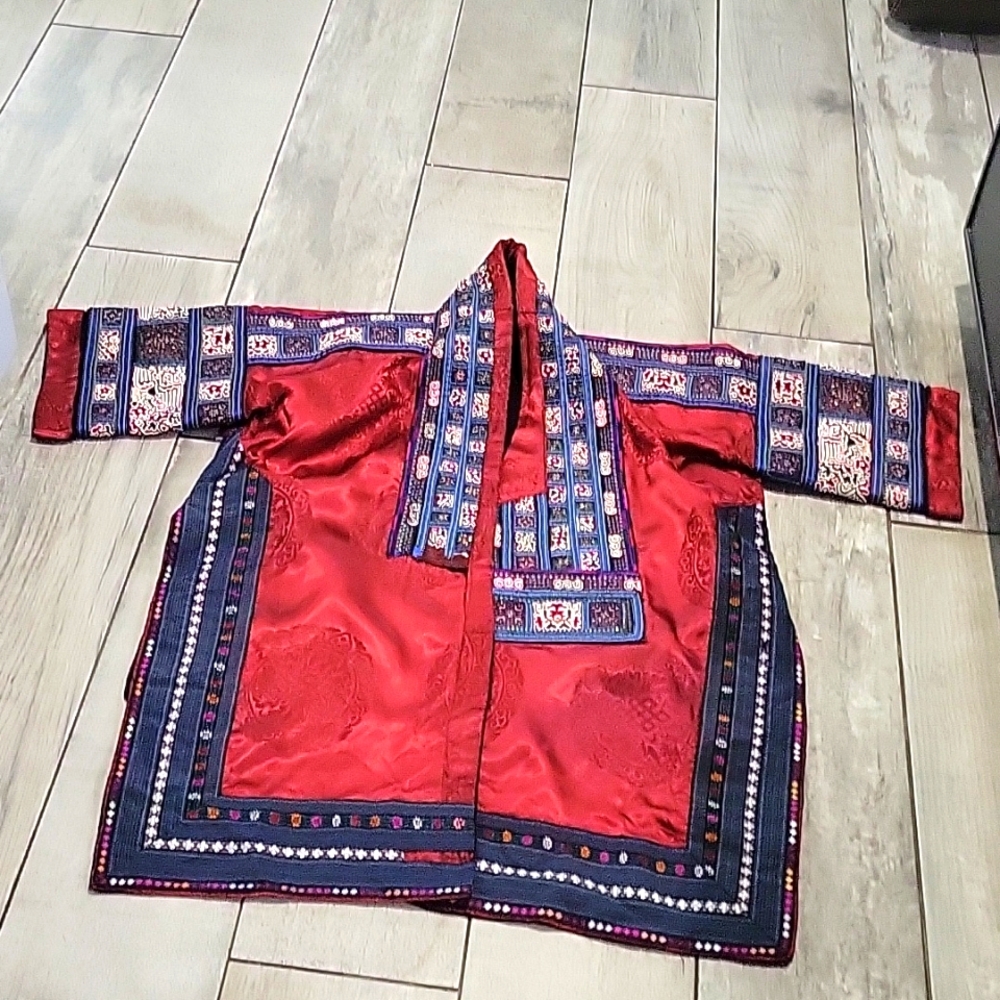Miao minority, South - China, burgundy jacket With embroidery Authentic design
